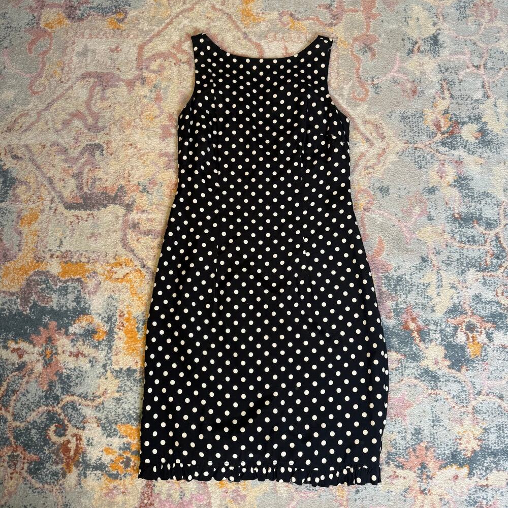Vintage 90s black and white polka dot mini dress